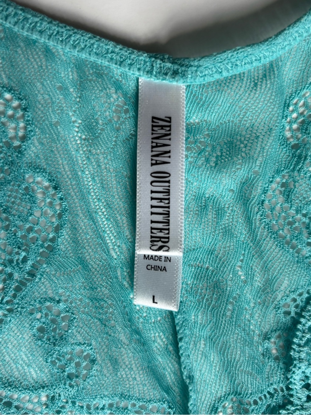 Zenana Turquoise Lacy Bralette - Size L - Picture 4 of 7